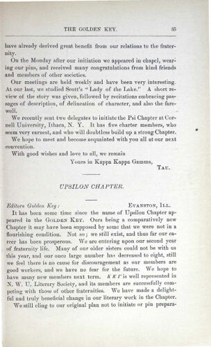 News Letters: Upsilon Chapter, 1883 (image)